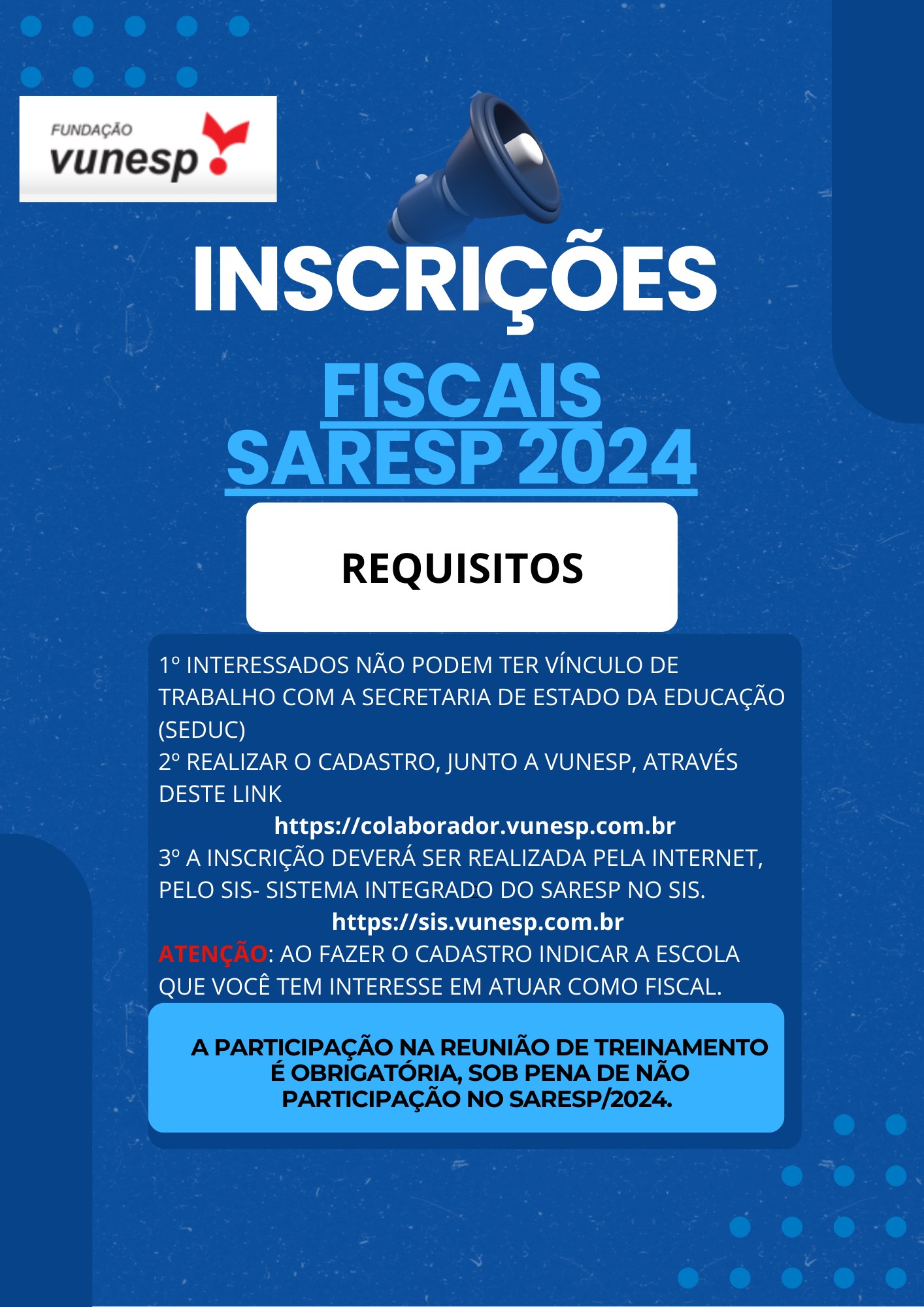 Cartaz Divulgação do SARESP