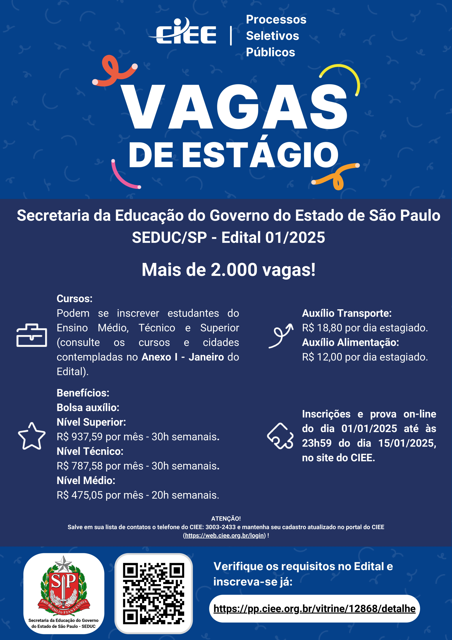 Estágio SEDUC - CIEE - 2025