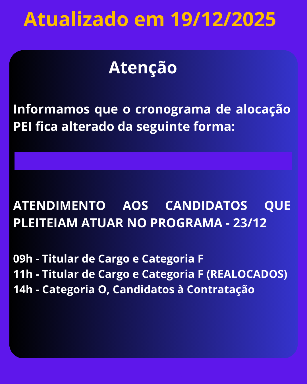 5ª Convocação PEI