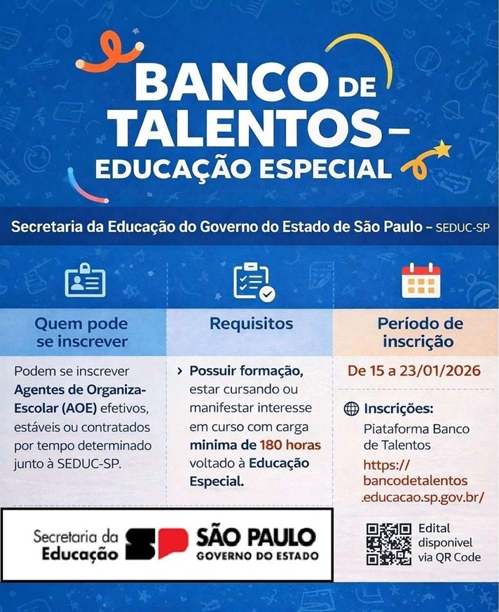 Oportunidade para Professores na URE Rio Preto