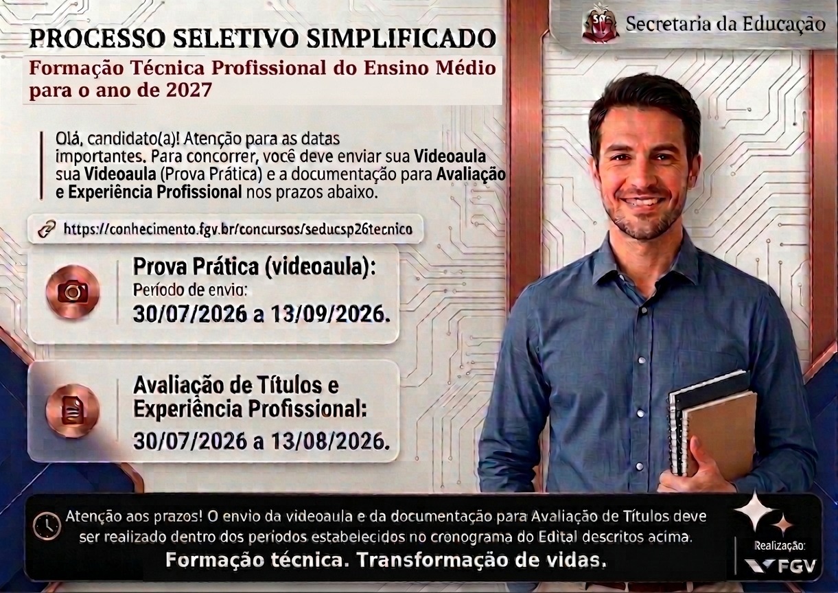 Aviso Seduc SP - Técnico