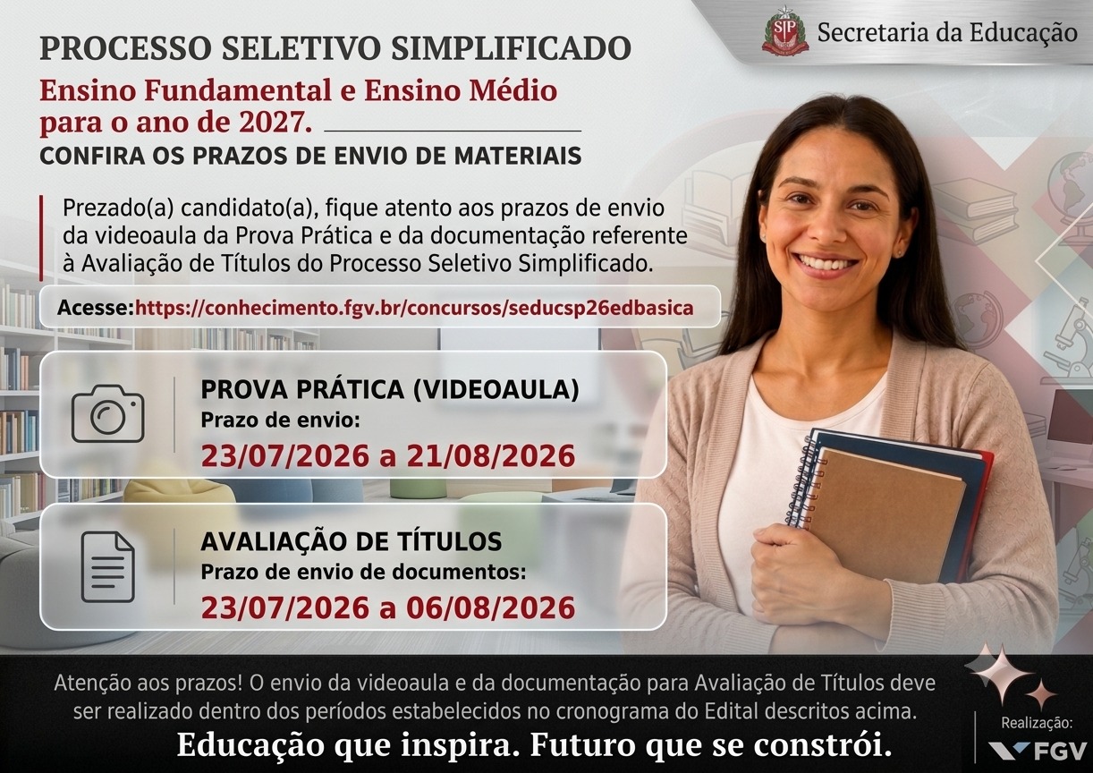 Aviso Seduc SP - Educação Básica